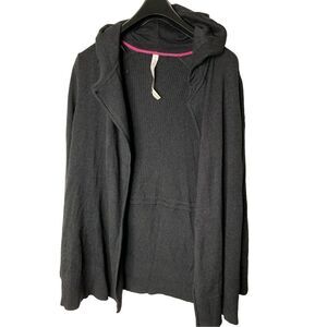 Lululemon cardigan ribbed sweater black women's size 8